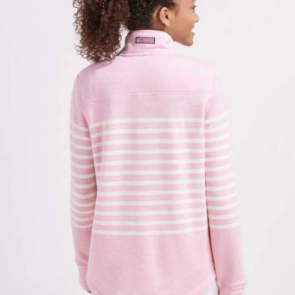 NEW PINK VINEYARD VINES DREAMCLOTH PLACED STRIPE RELAXED SHEP SHIRT SWEATER - Picture 12 of 12